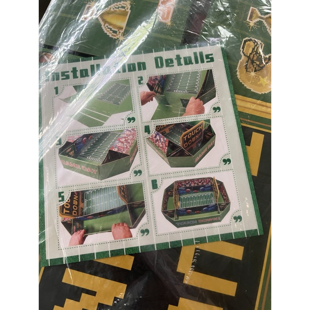 Football Party Supplies Kit Large 23.62X17" Superbowl Snack Stadium Tray Plates